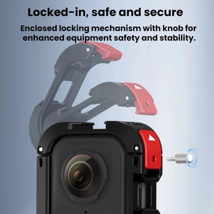 For Insta360 X4 Air Flymile Camera Cage Protective Expansion Case - Black Red