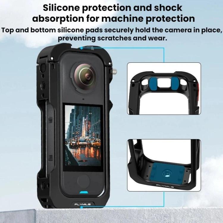 For Insta360 X4 Air Flymile Camera Cage Protective Expansion Case - Black Red