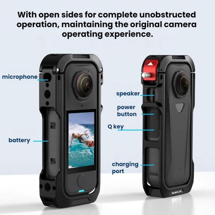 For Insta360 X4 Air Flymile Camera Cage Protective Expansion Case - Black Red