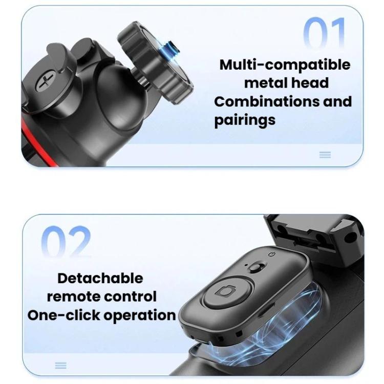 C15 Portable Remote Control Tripod Selfie Stick For Phone & Action Camera, Spec: 1/4 inch Adapter