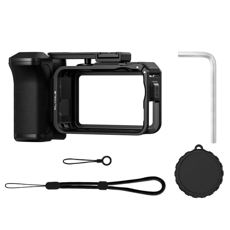 For DJI Osmo Action 6 Flymile Quick-Release Cage Protective Frame Street Photography Handle Kit - Black