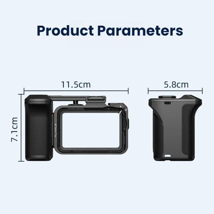 For DJI Osmo Action 6 Flymile Quick-Release Cage Protective Frame Street Photography Handle Kit - Black