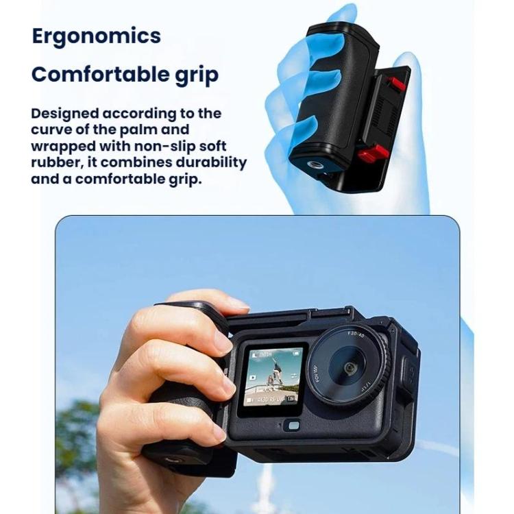 For DJI Osmo Action 6 Flymile Quick-Release Cage Protective Frame Street Photography Handle Kit - Black