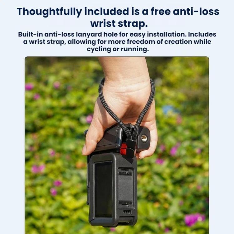For DJI Osmo Action 6 Flymile Quick-Release Cage Protective Frame Street Photography Handle Kit - Black