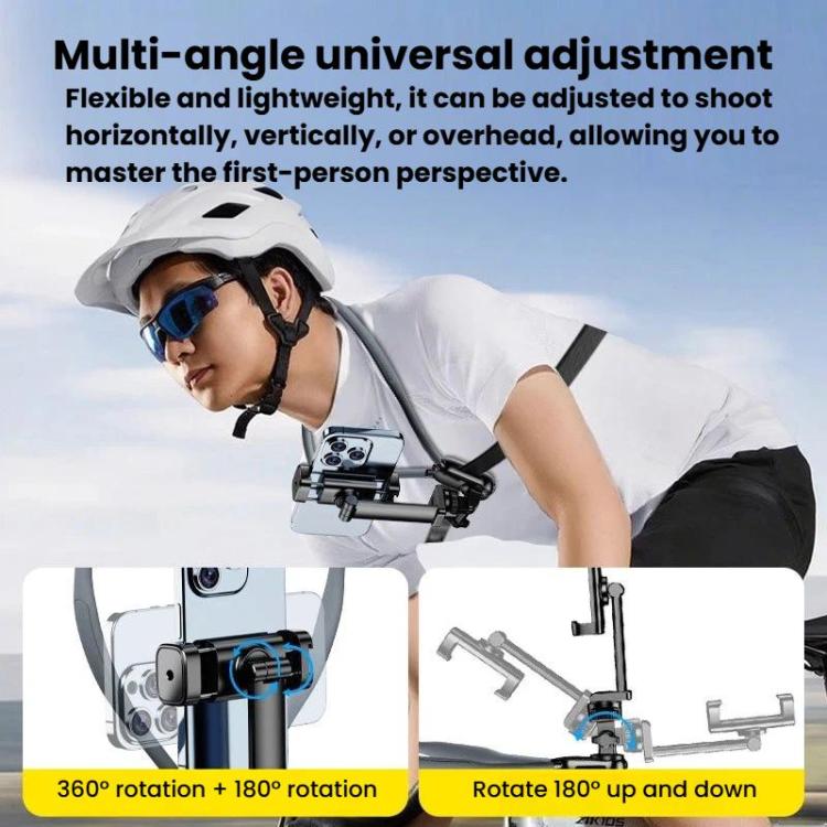SCS-NH001 First Person View Neck & Chest Phone Mount Anti-Shake Hands-Free Holder For Shooting - Black