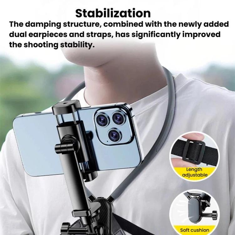 SCS-NH001 First Person View Neck & Chest Phone Mount Anti-Shake Hands-Free Holder For Shooting - Black