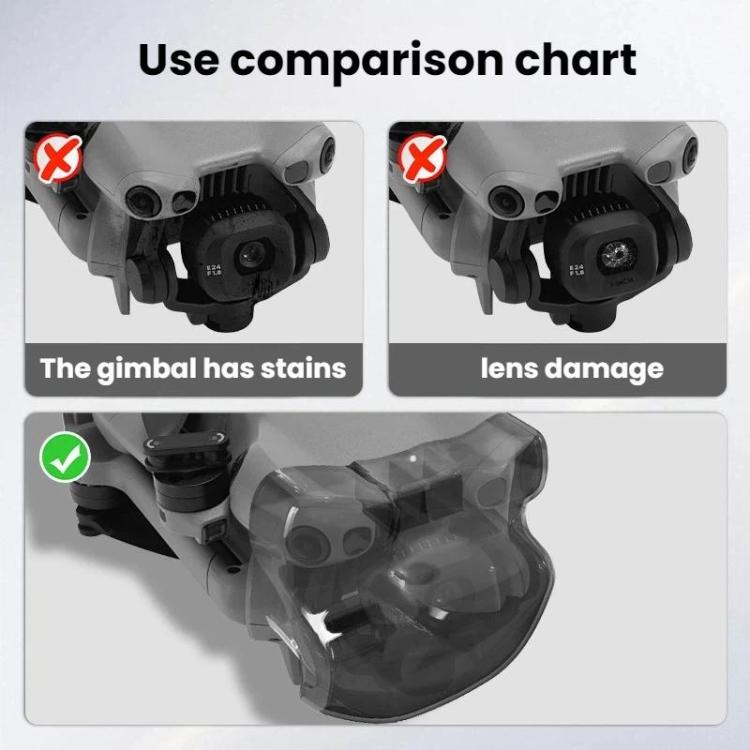 For DJI Mini 5 Pro BRDRC Lens Cover Fixing Clip Gimbal Protector - Translucent Black