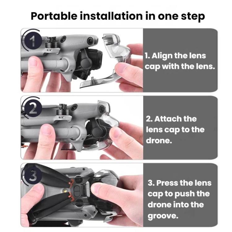 For DJI Mini 5 Pro BRDRC Lens Cover Fixing Clip Gimbal Protector - Translucent Black