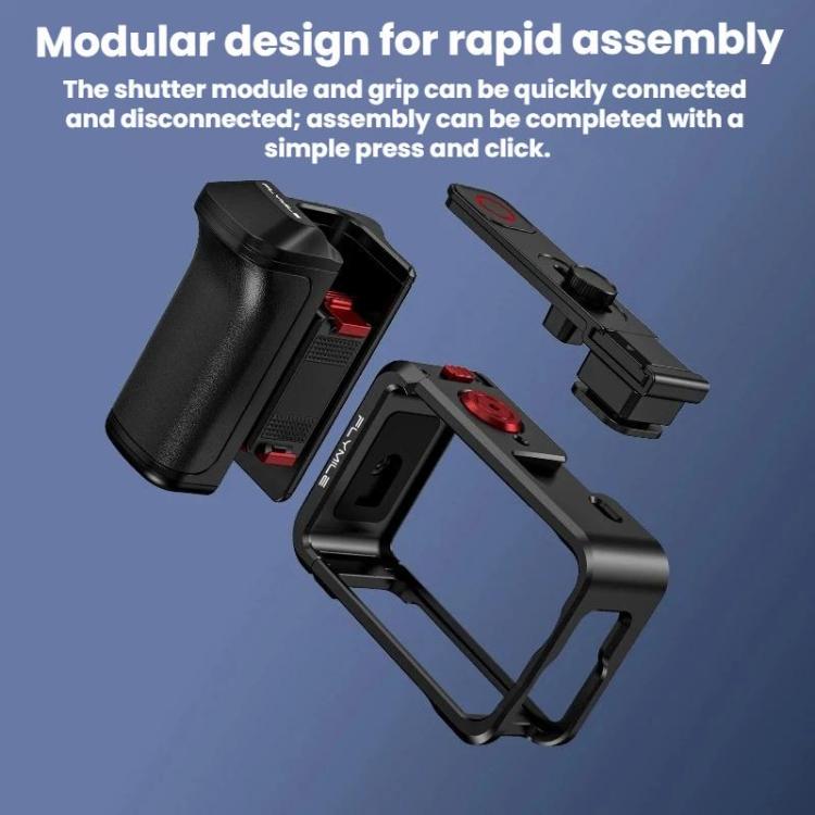 For DJI Osmo Action 6 Flymile Magnetic Quick-Release Base Handheld Shooting Sports Camera Accessory - Black