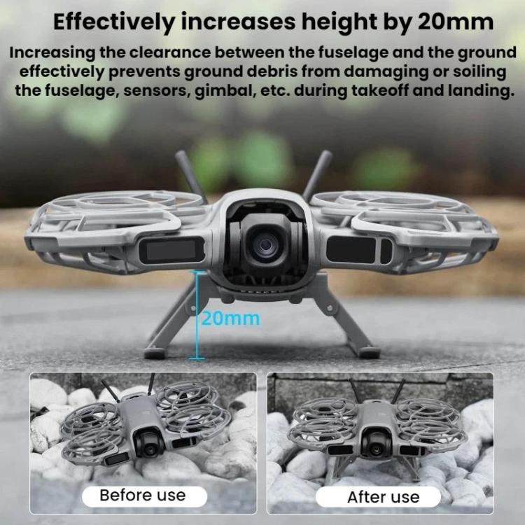 For DJI Neo 2 BRDRC Drone Foldable Height-Increasing Protective Landing Gear - Gray