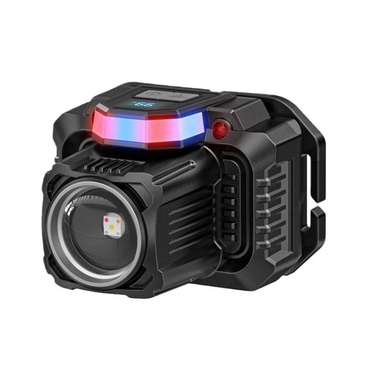 SMILING SHARK TD-0282A-5 Digital Display Zoom High Brightness Headlamp Motion Sensing Hands-Free Work Light - Black