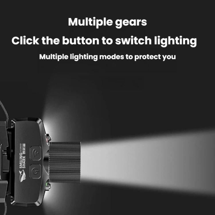 SMILING SHARK TD-0187B Outdoor Mechanical Zoom LED Headlamp Flood Light Rechargeable For Night Running Fishing