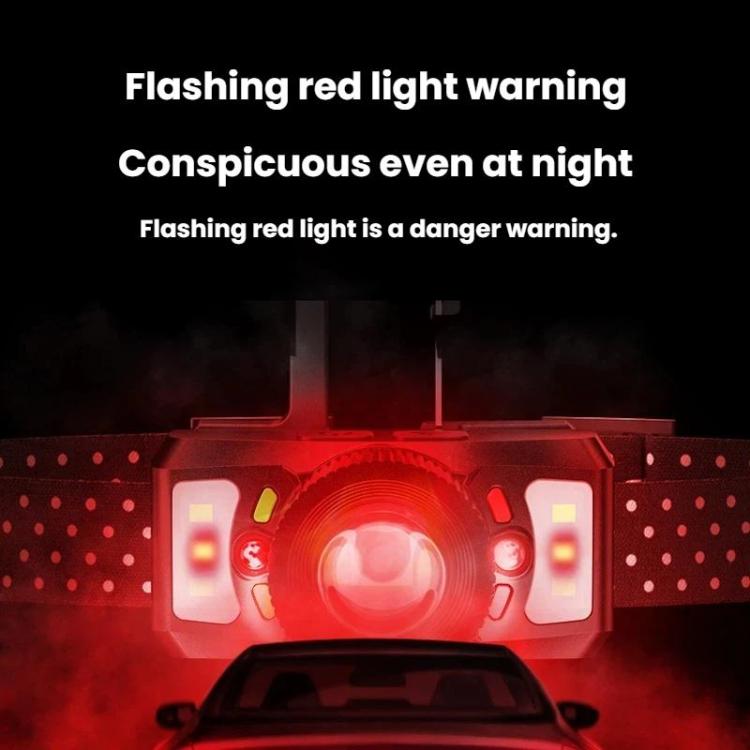 SMILING SHARK TD-0187B Outdoor Mechanical Zoom LED Headlamp Flood Light Rechargeable For Night Running Fishing