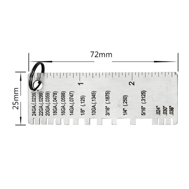 Stainless Steel Thickness Gauge For Weld Inspection - 0.0239-0.035 inch