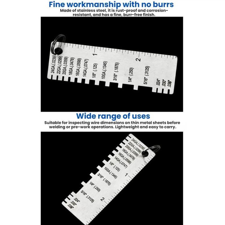 Stainless Steel Thickness Gauge For Weld Inspection - 0.0239-0.035 inch