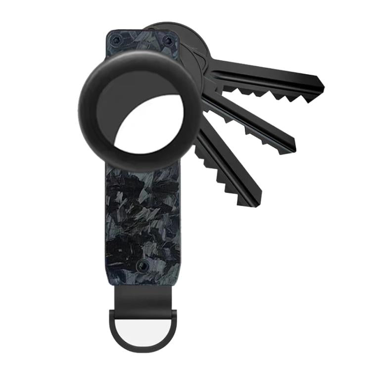 For AirTag 2nd Gen / AirTag 1st Gen Aluminum Key Holder Key Ring Organizer for 2-6 Keys Includes 2 Screwdrivers Black Forged Carbon Fiber