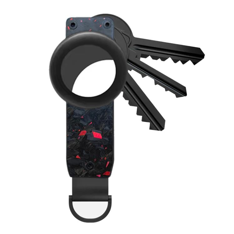 For AirTag 2nd Gen / AirTag 1st Gen Aluminum Key Holder Key Ring Organizer for 2-6 Keys Includes 2 Screwdrivers Red Forged Carbon Fiber
