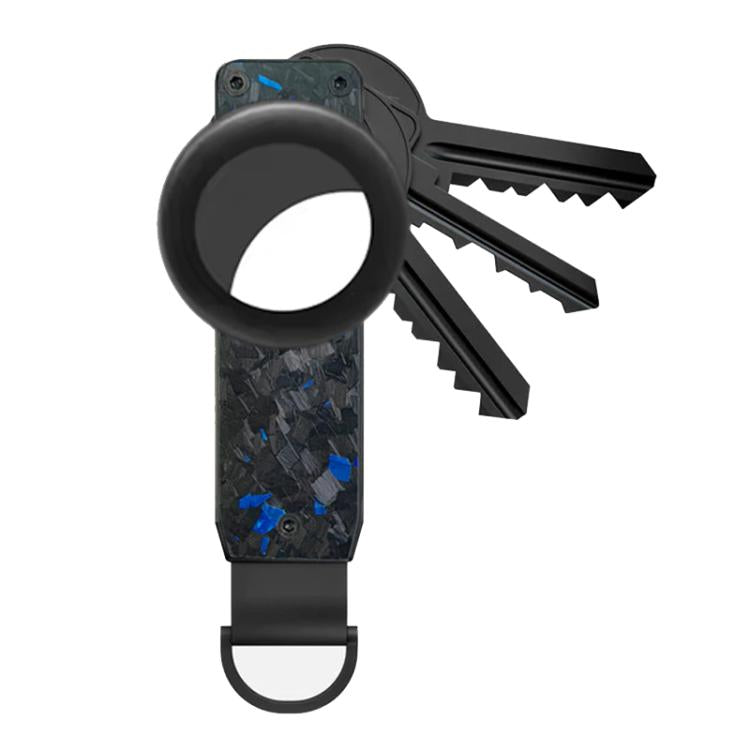 For AirTag 2nd Gen / AirTag 1st Gen Aluminum Key Holder Key Ring Organizer for 2-6 Keys Includes 2 Screwdrivers Blue Forged Carbon Fiber
