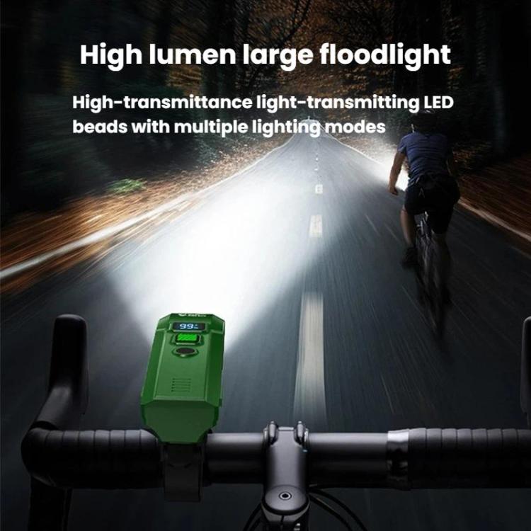 SMILING SHARK QX-D435A Kids Bike Headlight With Light Control Sensor Digital Display Portable Flashlight With Horn