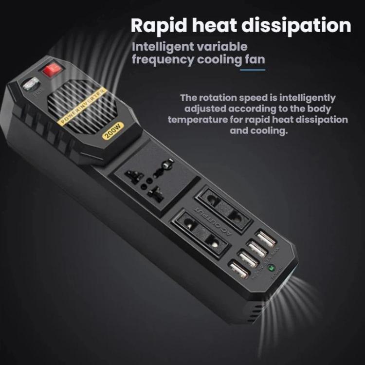 BYGD 200W 12V To 220V Mini Car Power Inverter - E8981