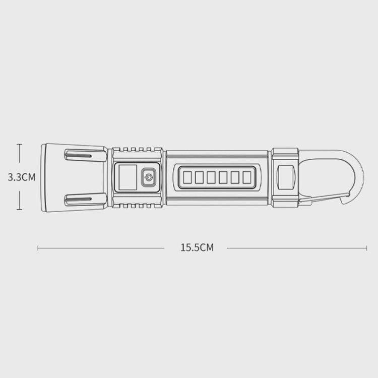 SMILING SHARK SD-5424A Portable Super Bright Digital Display Flashlight With Hook Outdoor Zoomable Telescopic Light - White