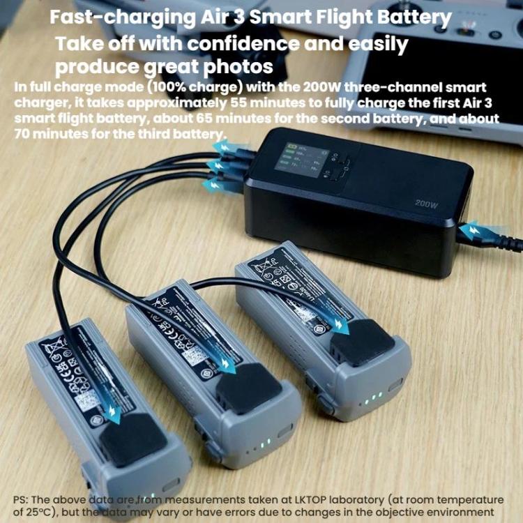 For DJI Air 3 / 3S LKTOP UC342 200W 3-Channel Charger Aerial Photography Charging Butler US Plug
