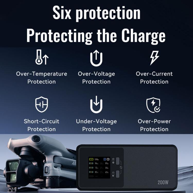 For DJI Air 3 / 3S LKTOP UC342 200W 3-Channel Charger Aerial Photography Charging Butler US Plug