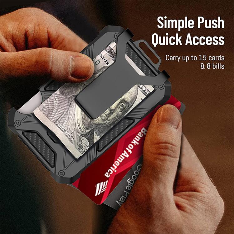 For AirTag 2nd Gen / AirTag 1st Gen RFID Blocking Aluminum Metal Wallet Card Holder - Black