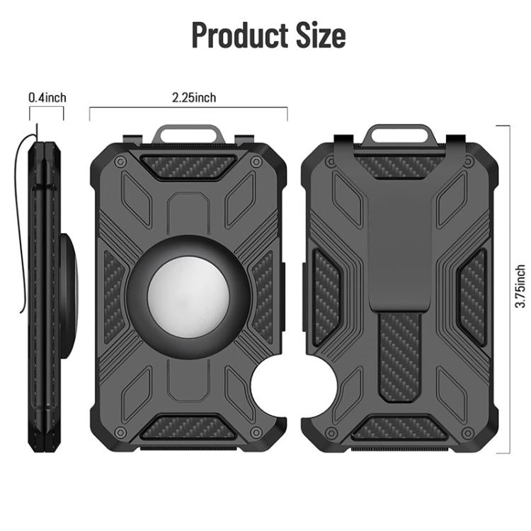 For AirTag 2nd Gen / AirTag 1st Gen RFID Blocking Aluminum Metal Wallet Card Holder - Black