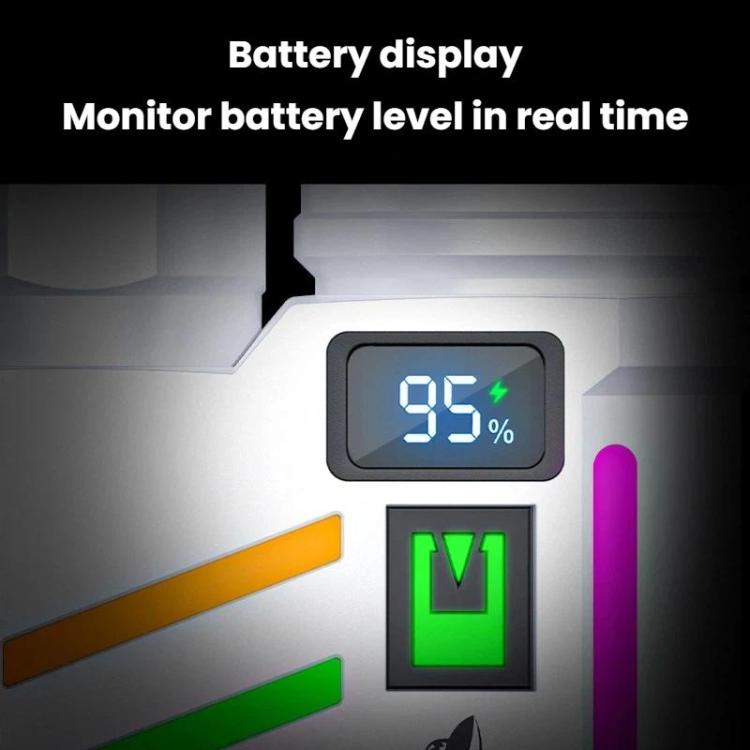 SMILING SHARK SD-5273 Portable High Bright Digital Display Flashlight USB Rechargeable Spotlight & Flood Light - White
