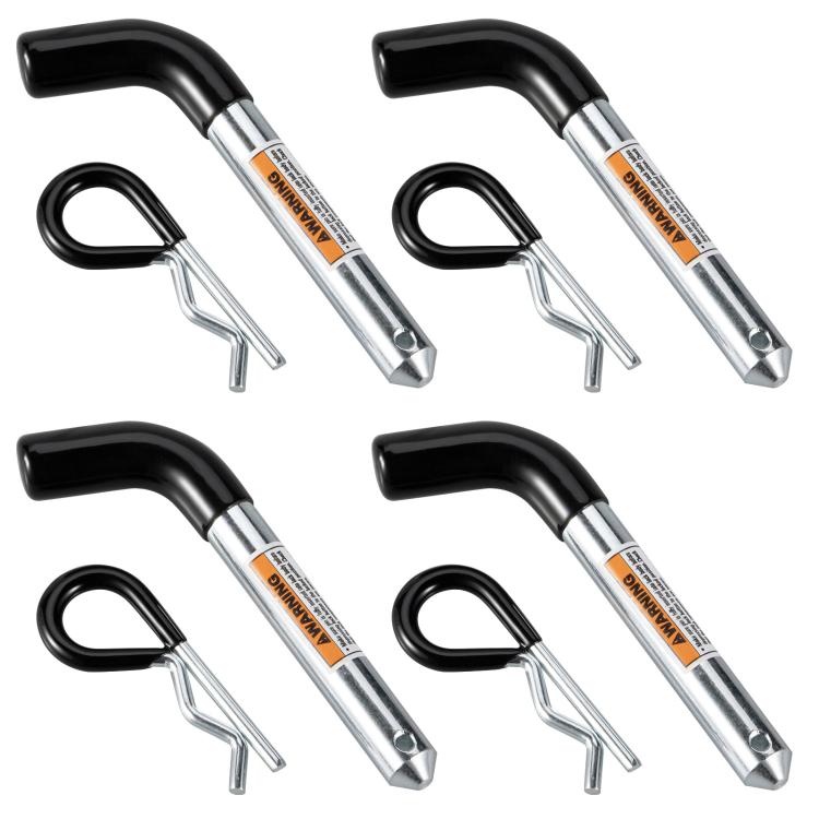 4pcs /Set Rust-Resistant Trailer Hitch Pins + R-Clips - 5/8 inch