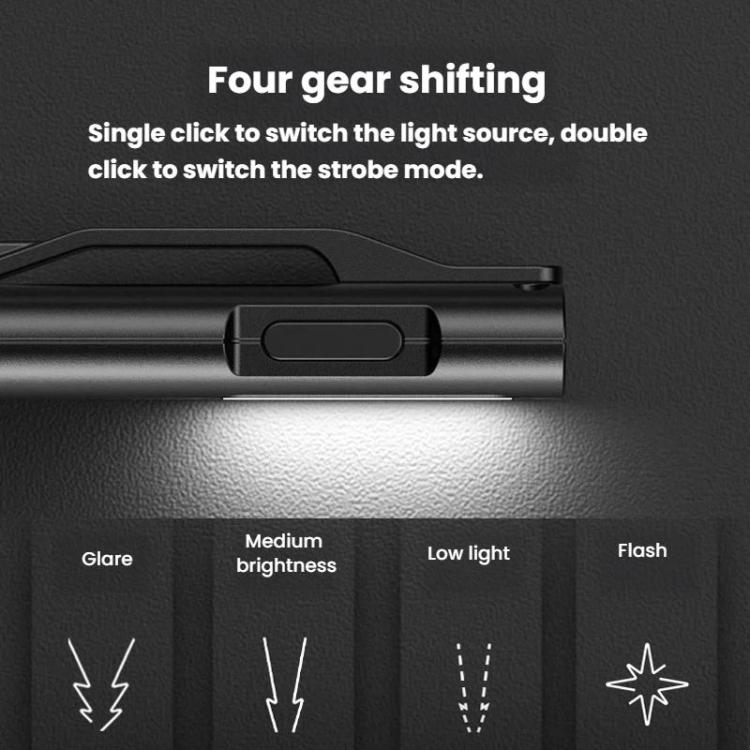 SMILING SHARK TIP-065 Multi-Functional Mini COB Flood Work Light 4-Gear Dimmable Portable Lamp - Black