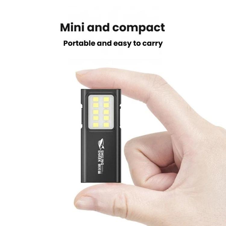 SMILING SHARK TIP-065 Multi-Functional Mini COB Flood Work Light 4-Gear Dimmable Portable Lamp - Black