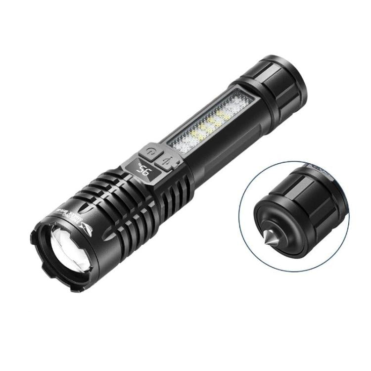 SMILING SHARK SD-5244 Zoomable Digital Display Flashlight With Side Light 4-Gear Dimmable Portable Torch, Style: Breaker Bar