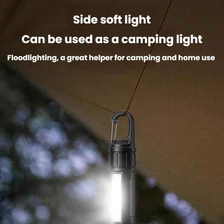 SMILING SHARK SD-5244 Zoomable Digital Display Flashlight With Side Light 4-Gear Dimmable Portable Torch, Style: Breaker Bar