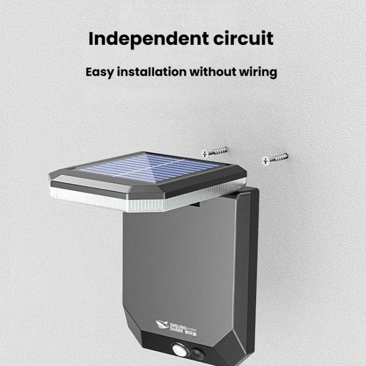 SMILING SHARK BD-068 Solar Motion Sensor Garden Light 3-Gear Foldable Outdoor Wall Lamp