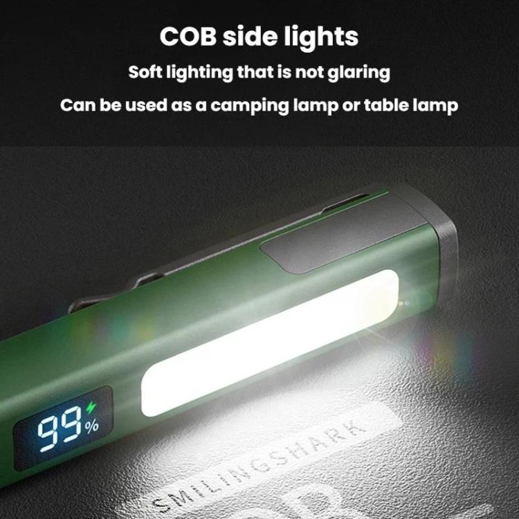 SMILING SHARK GZ-5112 Multi-Functional Outdoor Rechargeable Work Light Portable Magnetic Flashlight - Green