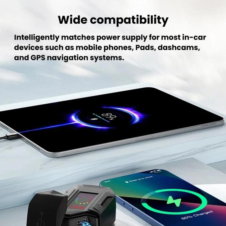 CS-2035A1 IP65 Waterproof Dustproof Motorcycle Phone Charger Retractable USB Charging Cable - Black