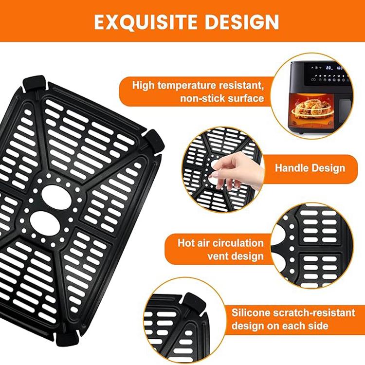 2pcs /Pack Crisper Tray & Drip Pan for Holstein Housewares 8.4QT Dual Basket Digital Air Fryer - Black