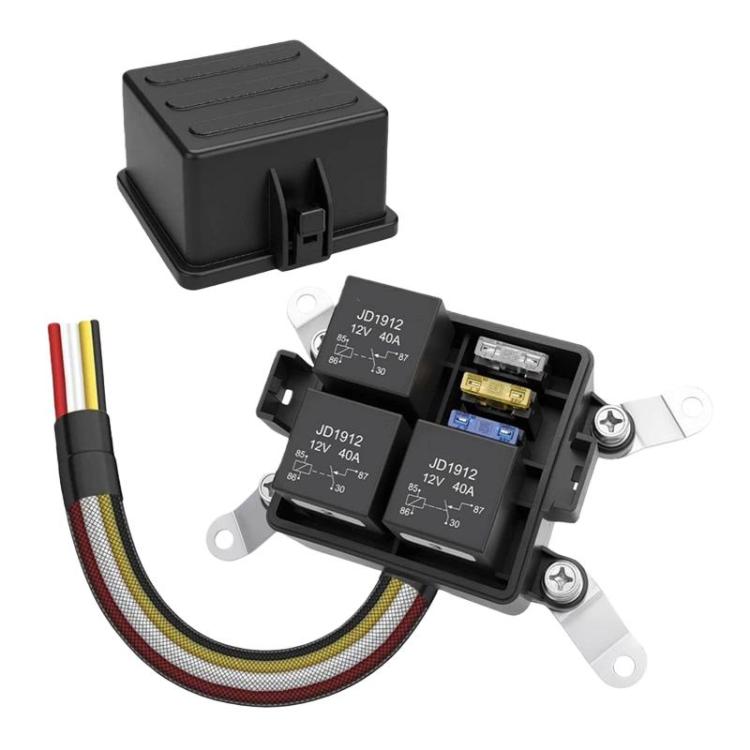 Car Pre-Wired Waterproof Fuse Relay Box Automotive Fuse Relay Holder, Spec: 12V 4-Pin