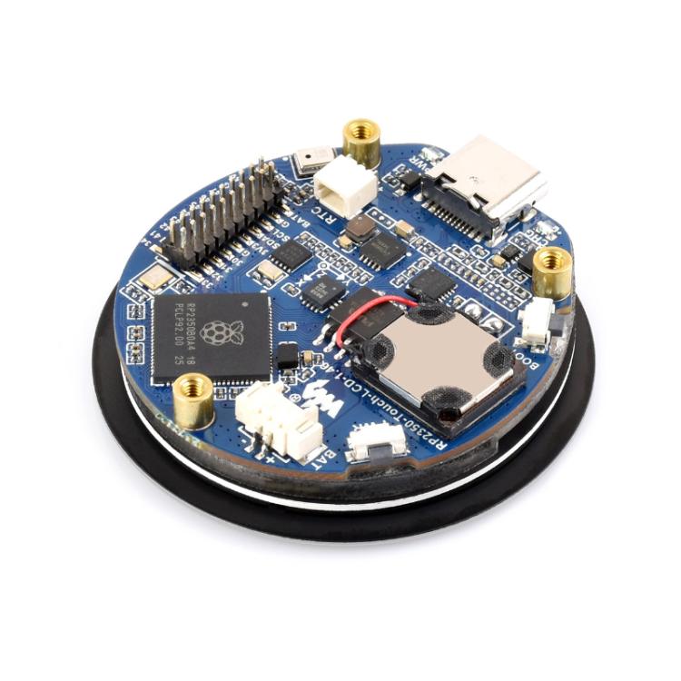 WAVESHARE RP2350 High-Performance Microcontroller Development Board Features 1.46-Inch Round Touchscreen Display - With Cover Glass