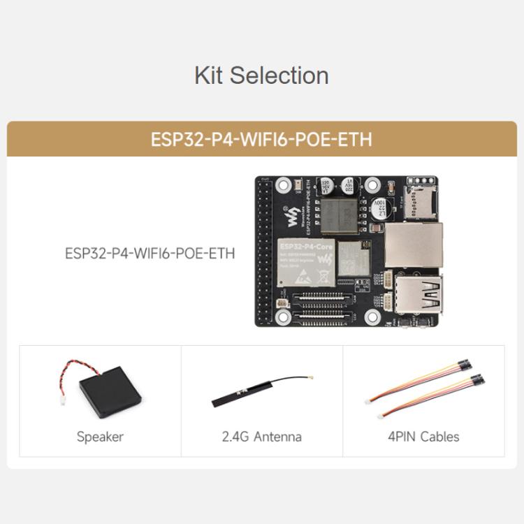 WAVESHARE ESP32-P4-WIFI6-POE-ETH Development Board Supports Power Over Ethernet  - PoE - Basic Package
