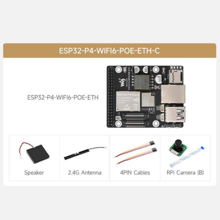 WAVESHARE ESP32-P4-WIFI6-POE-ETH Development Board Supports Power Over Ethernet  - PoE - Package C