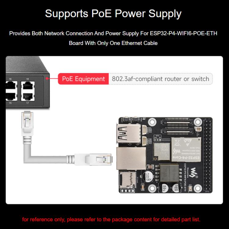 WAVESHARE ESP32-P4-WIFI6-POE-ETH Development Board Supports Power Over Ethernet  - PoE - Package D