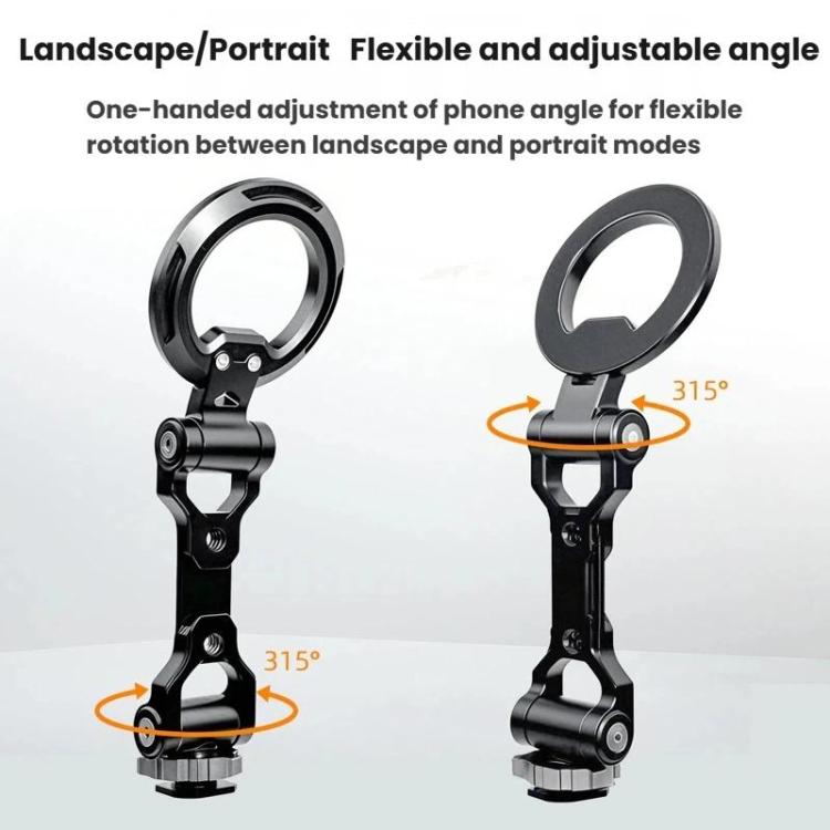 Cold Shoe Magnetic Folding Phone Holder Camera Horizontal Vertical Shooting Live Streaming Photography Stand - Alloy