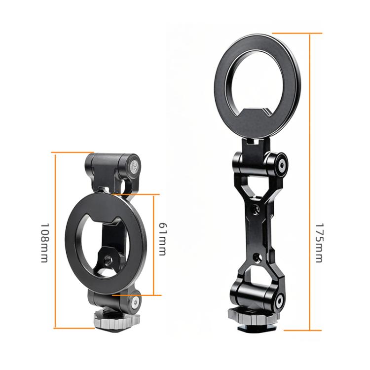 Cold Shoe Magnetic Folding Phone Holder Camera Horizontal Vertical Shooting Live Streaming Photography Stand - Alloy