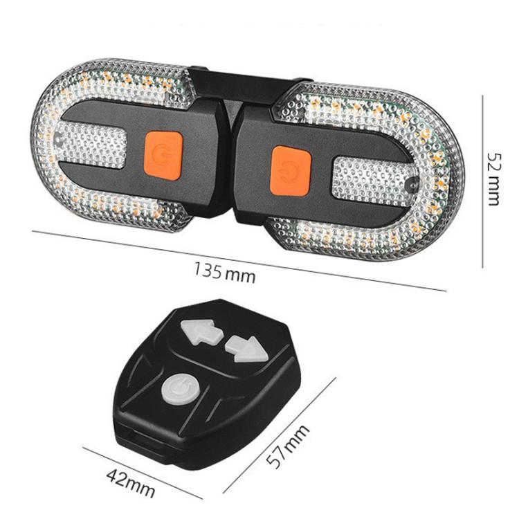 Bike Remote Control Turn Signal Taillight Detachable Mountain Bike Warning Light - Black
