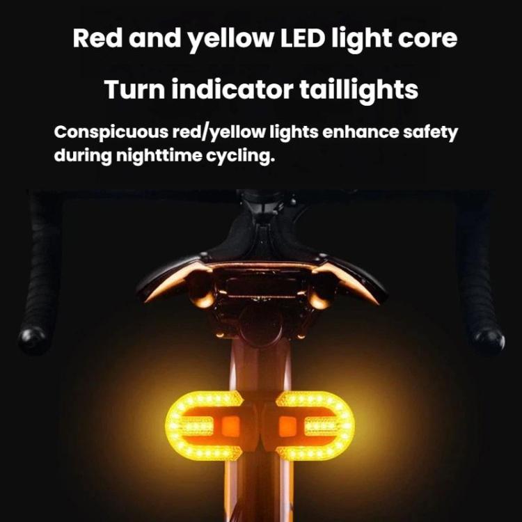 Bike Remote Control Turn Signal Taillight Detachable Mountain Bike Warning Light - Black