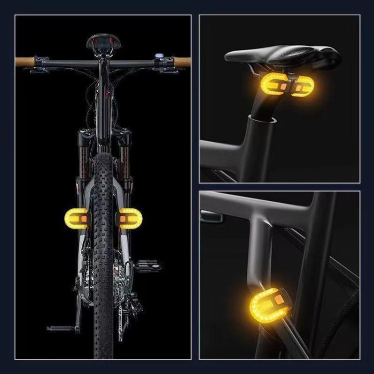 Bike Remote Control Turn Signal Taillight Detachable Mountain Bike Warning Light - Black