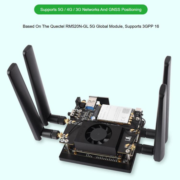 For Jetson Orin WAVESHARE 5G / 4G / 3G Module, Includes RM520N-GL Module, Supports 5G NSA And SA Networking, GNSS Positioning